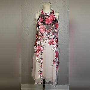 Floral Pink and White Dress